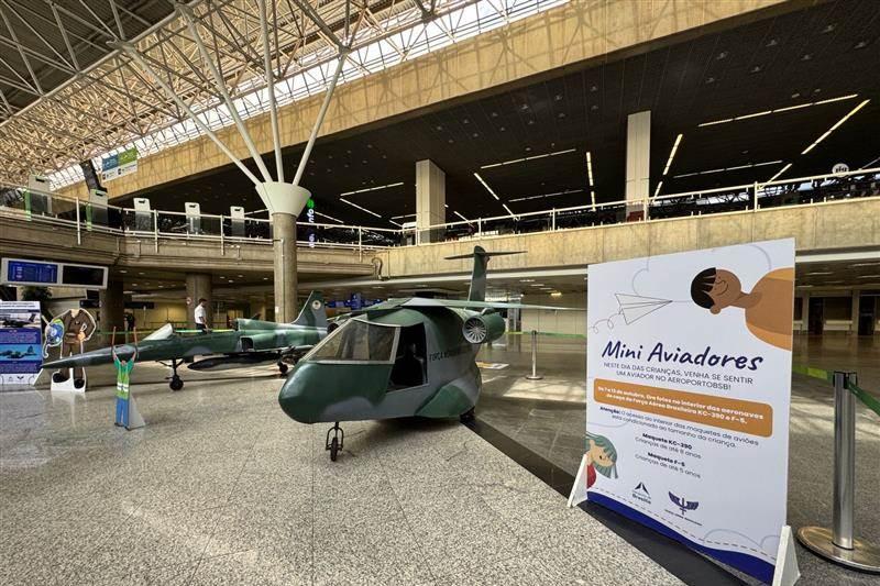 Aeroporto de Brasília e FAB promovem experiência infantil com mini aeronaves do projeto "Quero Voar"