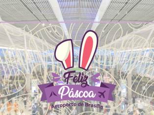 COELHO DA PÁSCOA DISTRIBUI OVOS PREMIADOS NO AEROPORTO DE BRASÍLIA